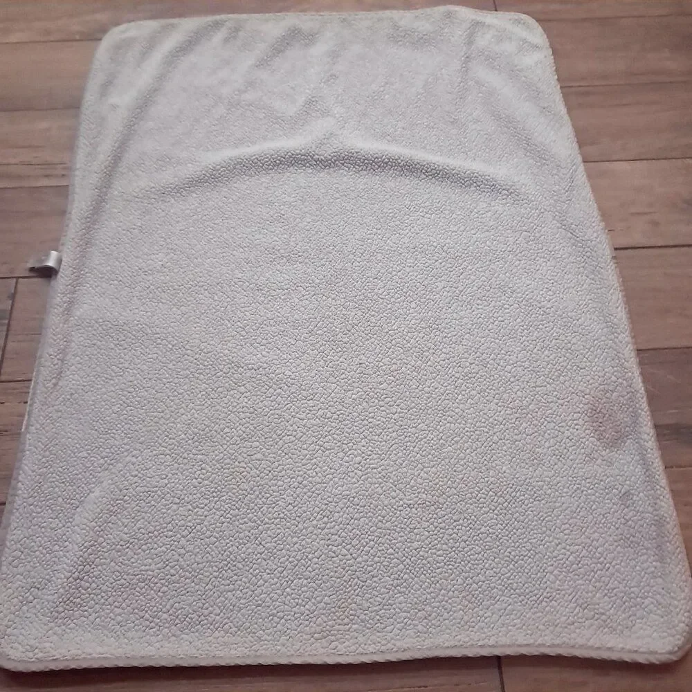 Carter's Owl Baby Blanket Security Lovey Sherpa Brown Gray Tan‎ brown Cream READ